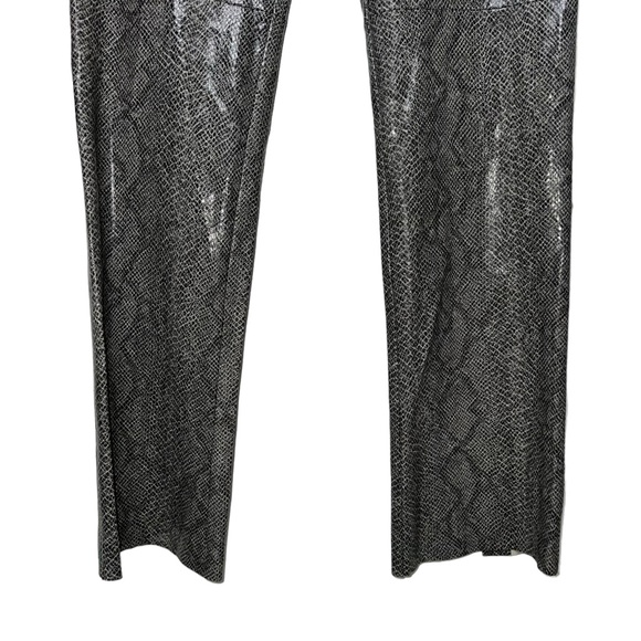 Vintage 90s Y2K BCBG Max Azria Gray Faux Python Snakeskin Hip Hugger Pants - Picture 8 of 12